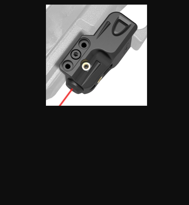 Solofish pistol light and laser combo with green beam on a Picatinny rail